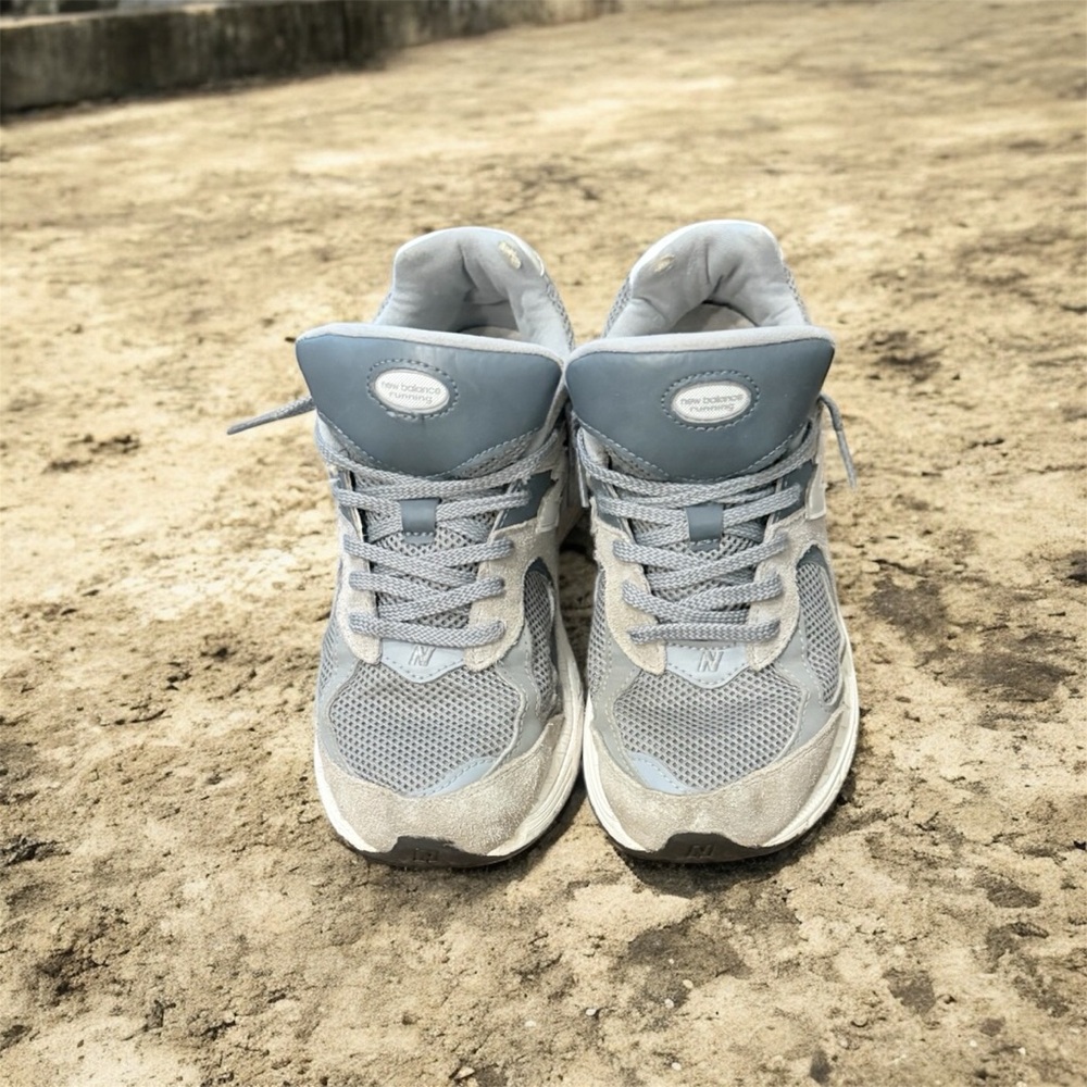 New Balance Kids Gray and White Sneakers